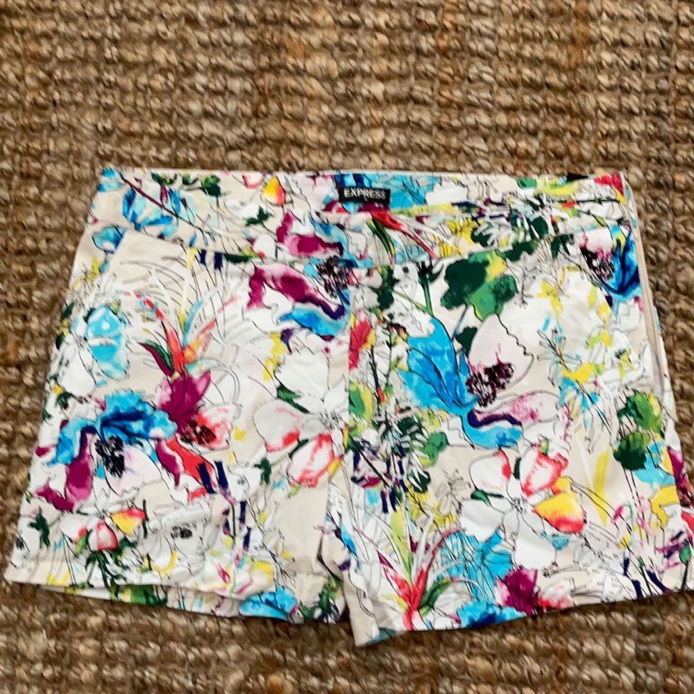 Express multicolored side zipper size 6 shorts.